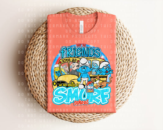Headed to Smurf School Graphic Tee - - graphic tee