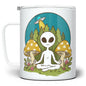 Meditating Alien Insulated Travel Mug - 12oz - mugs