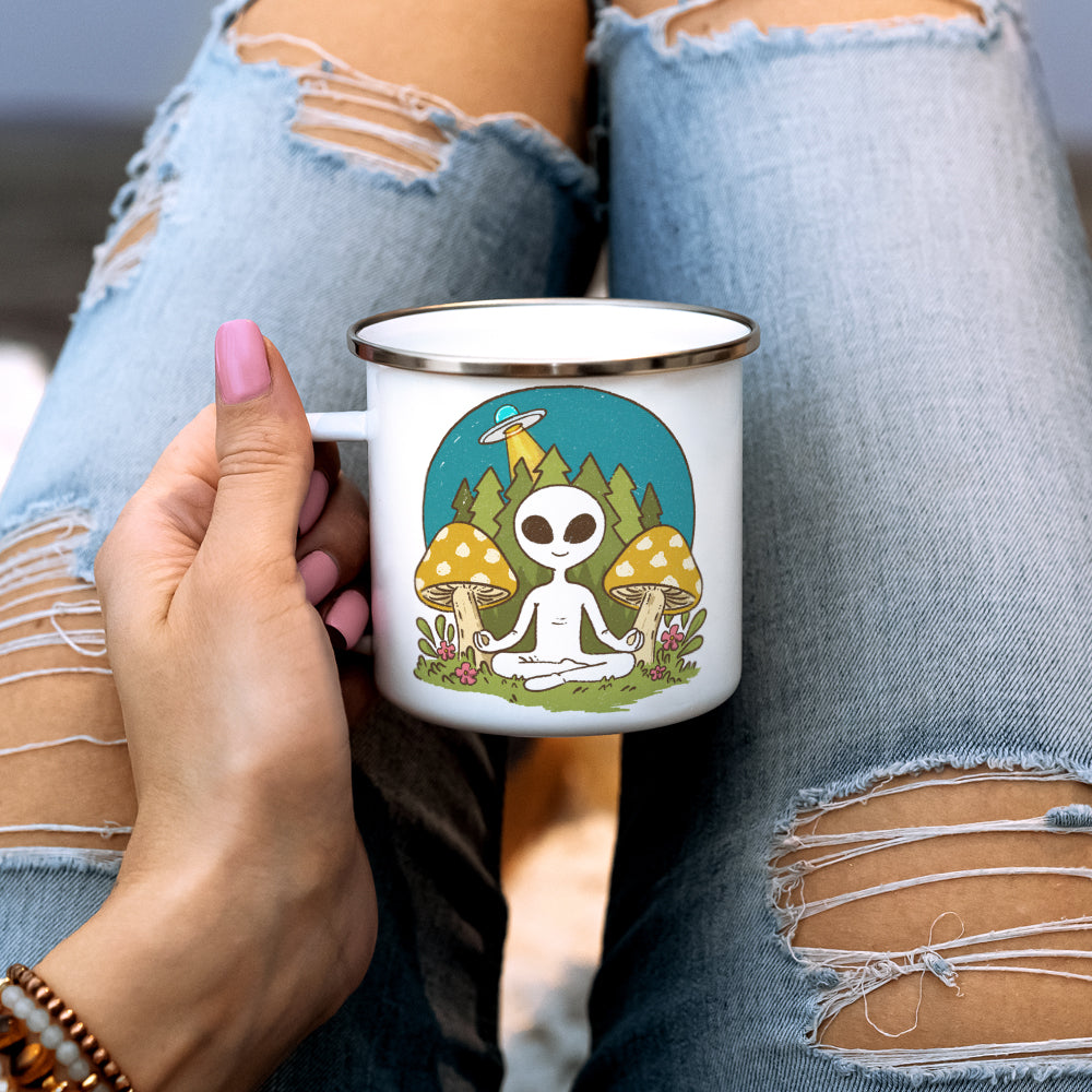 Meditating Alien Camp Mug - -