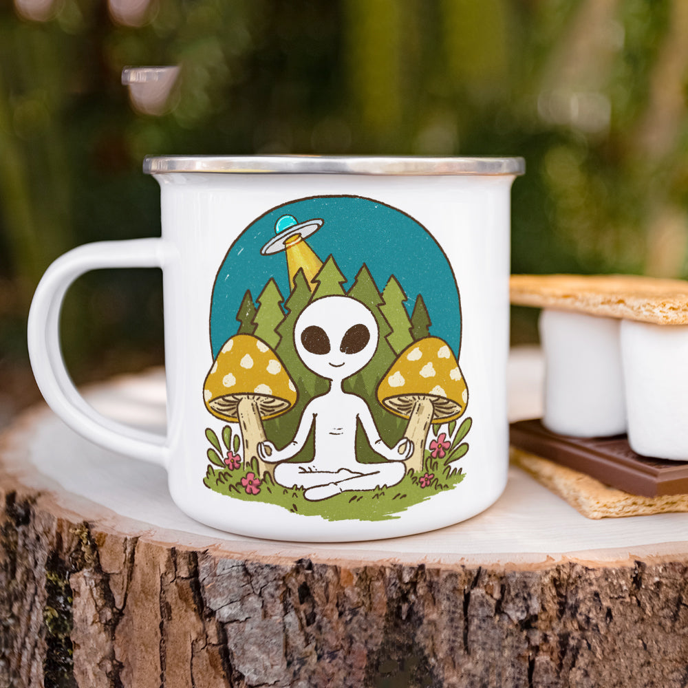 Meditating Alien Camp Mug - -