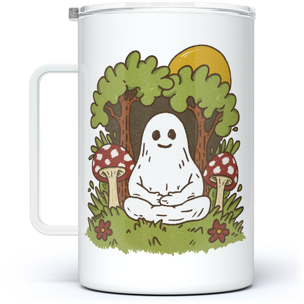Meditating Ghost Insulated Travel Mug - 18oz -