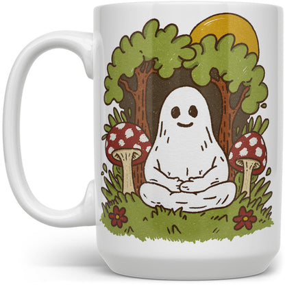 Meditating Ghost Mug - 15oz -