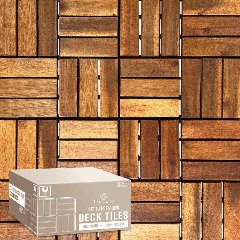 Solid Wood Deck Tiles Set 10 - - Deck Tiles