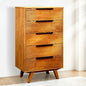 Harmony Solid Wood Dresser with 5 Drawers - Caramel - Dresser