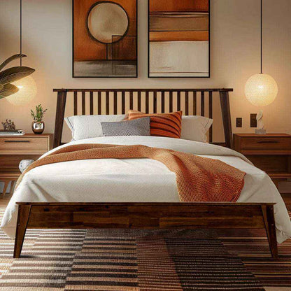 Kaylin Solid Wood Bed Frame - Only Bed Chocolate - Bed Frame