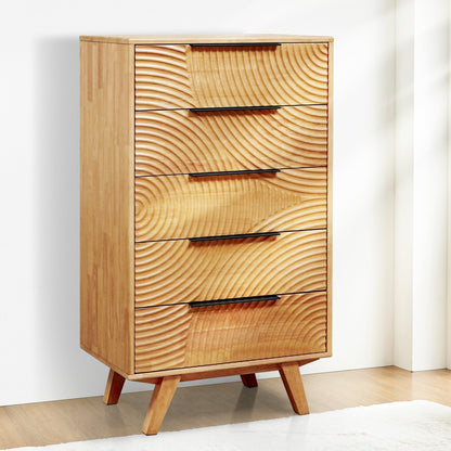 Harmony Solid Wood Dresser with 5 Drawers - - Dresser
