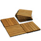Solid Wood Deck Tiles 6 Slat Set 9 - Golden - Deck Tiles