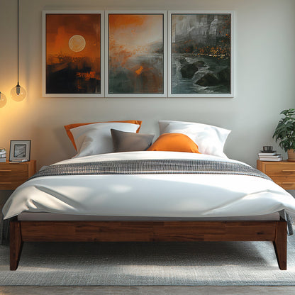 Mervyn Solid Wood Bed Frame - Chocolate - Bed Frame