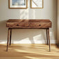 Acacia Lagom 48" Solid Wood Work Desk with Drawers for Functional Home Office - Walnut - Table