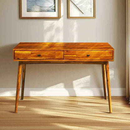 Acacia Lagom 48" Solid Wood Work Desk with Drawers for Functional Home Office - Caramel - Table