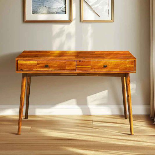 Acacia Lagom 48" Solid Wood Work Desk with Drawers - Caramel - Table