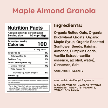 Maple Almond Granola - - Granola