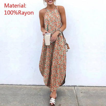 Sleeveless Summer Long Dresses - Kia Day Design