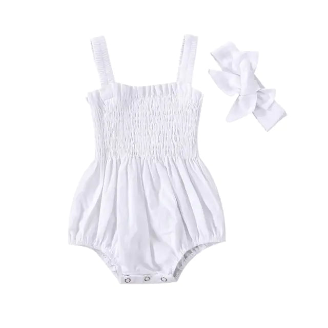 Infant Baby Girls Summer Elastic Jumpsuit Rompers