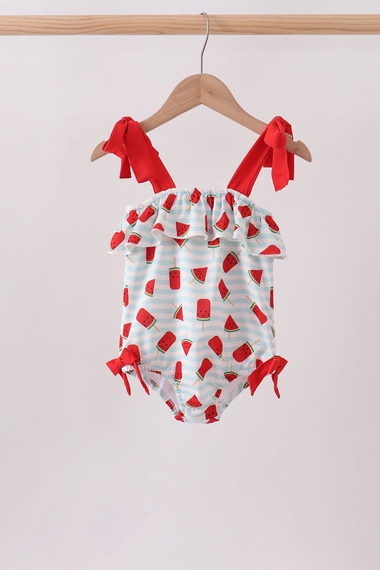 Red Watermelon UPF Swim One-Piece - 10 Years - Swimwear