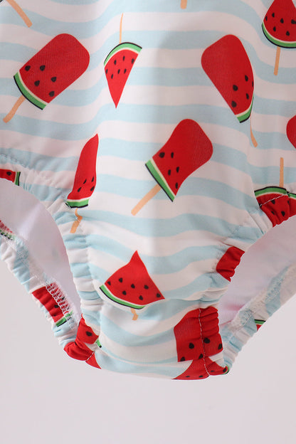 Red Watermelon UPF Swim One-Piece - - Swimwear