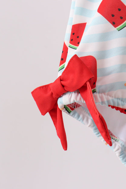 Red Watermelon UPF Swim One-Piece - - Swimwear