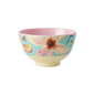 Small Melamine Bowl - Mint Selma Flower Print - - Tableware