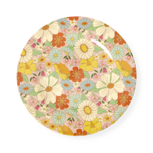Melamine Kids Lunch Plate Flower Power Print - Flower Power - Plates