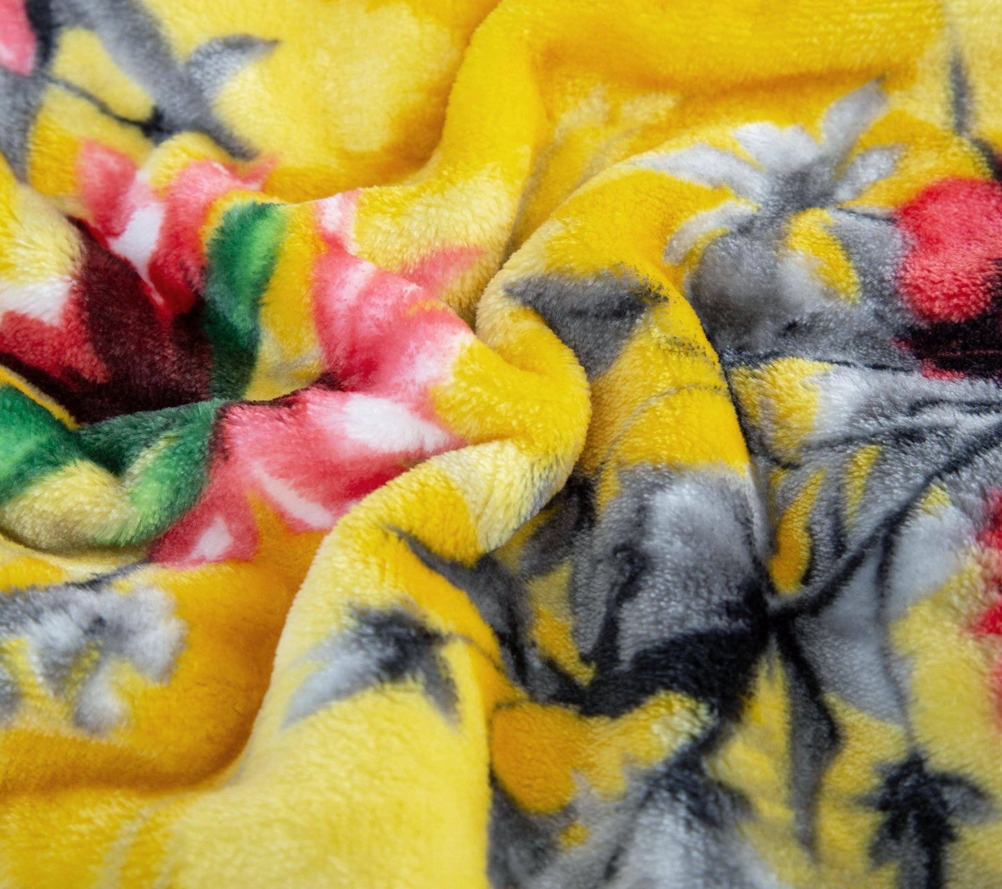 DaDa Bedding Yellow Farmhouse Rustic Spring Floral Hummingbirds Soft Fleece Throw Blanket (925) - - Throw Blankets
