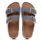 Genuine Leather Cork Sandals - Beige Grey 42 - sandals