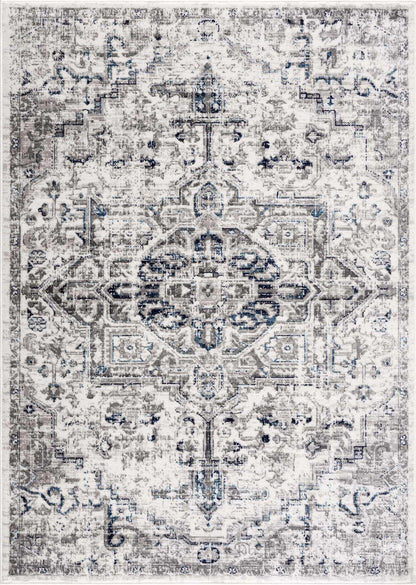 Buenaventura Cream & Navy Area Rug - - Rugs