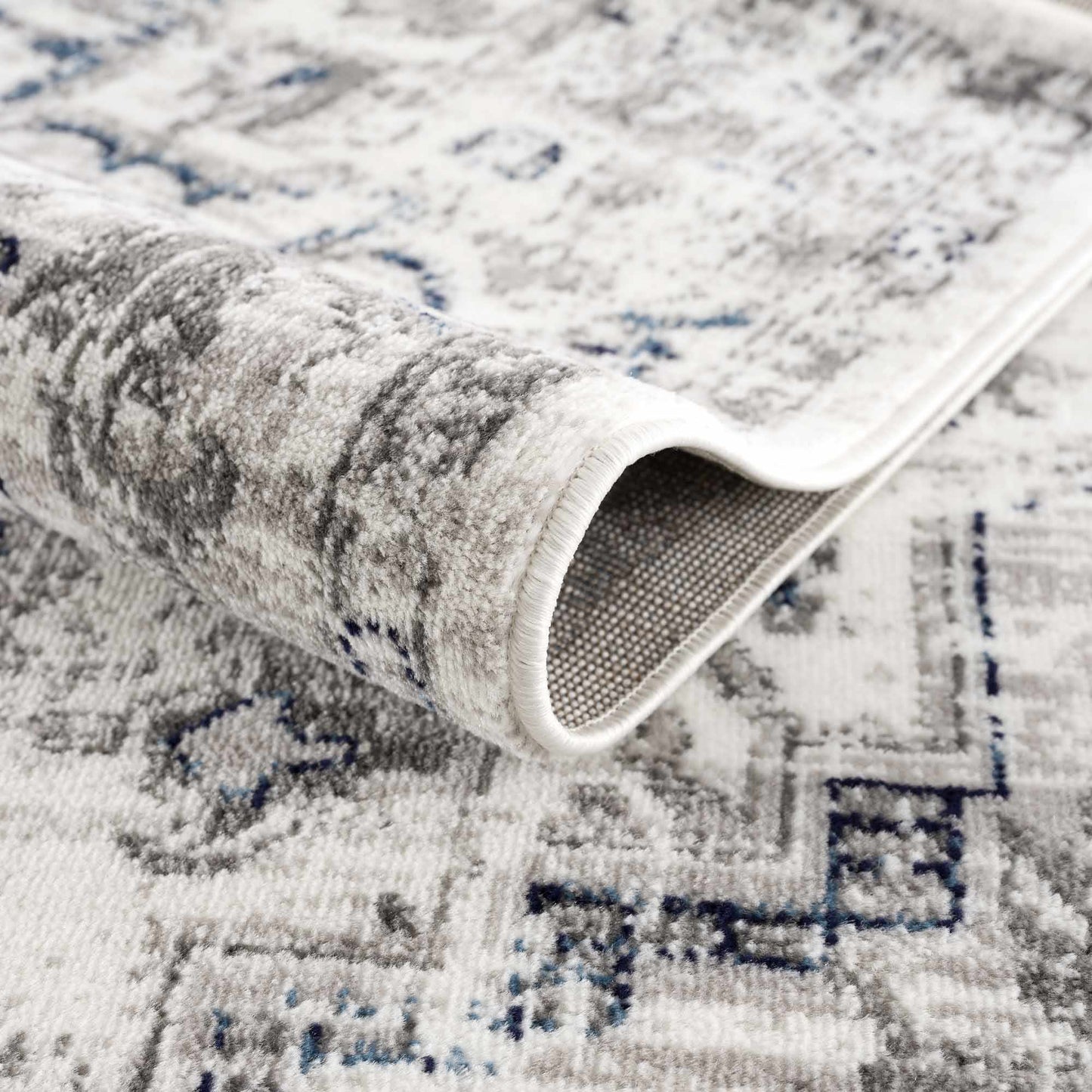 Buenaventura Cream & Navy Area Rug - - Rugs