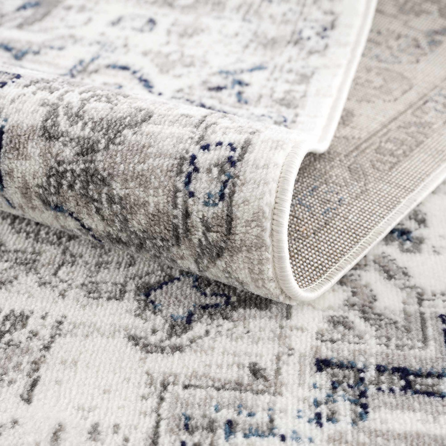 Buenaventura Cream & Navy Area Rug - - Rugs
