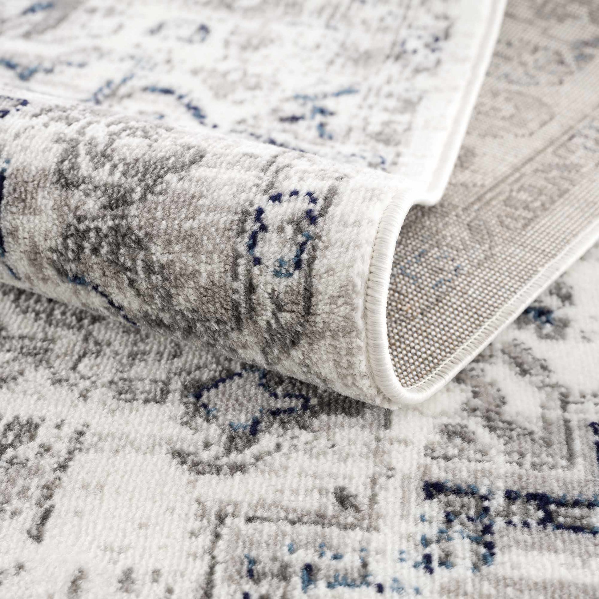 Buenaventura Cream & Navy Area Rug - - Rugs