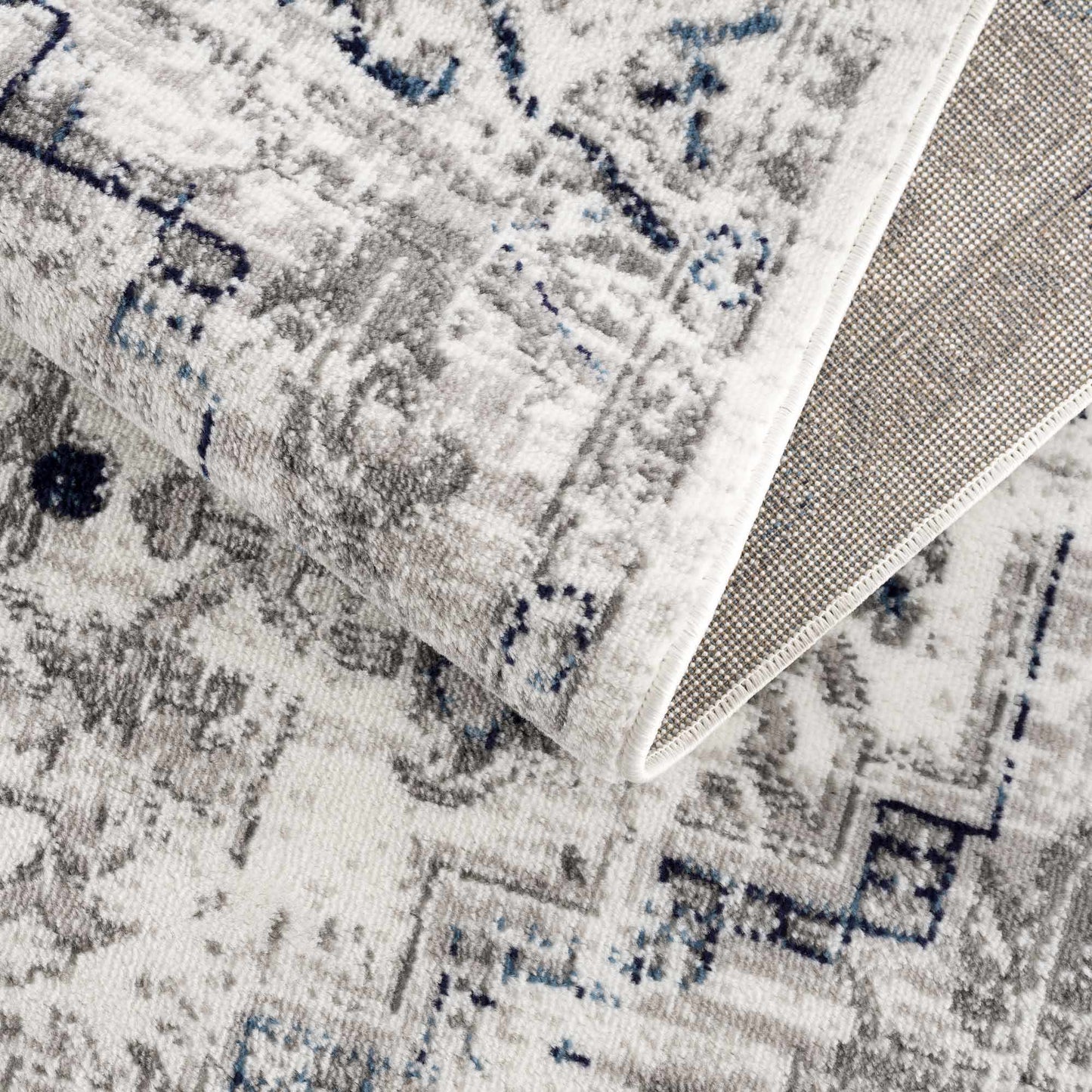 Buenaventura Cream & Navy Area Rug - - Rugs