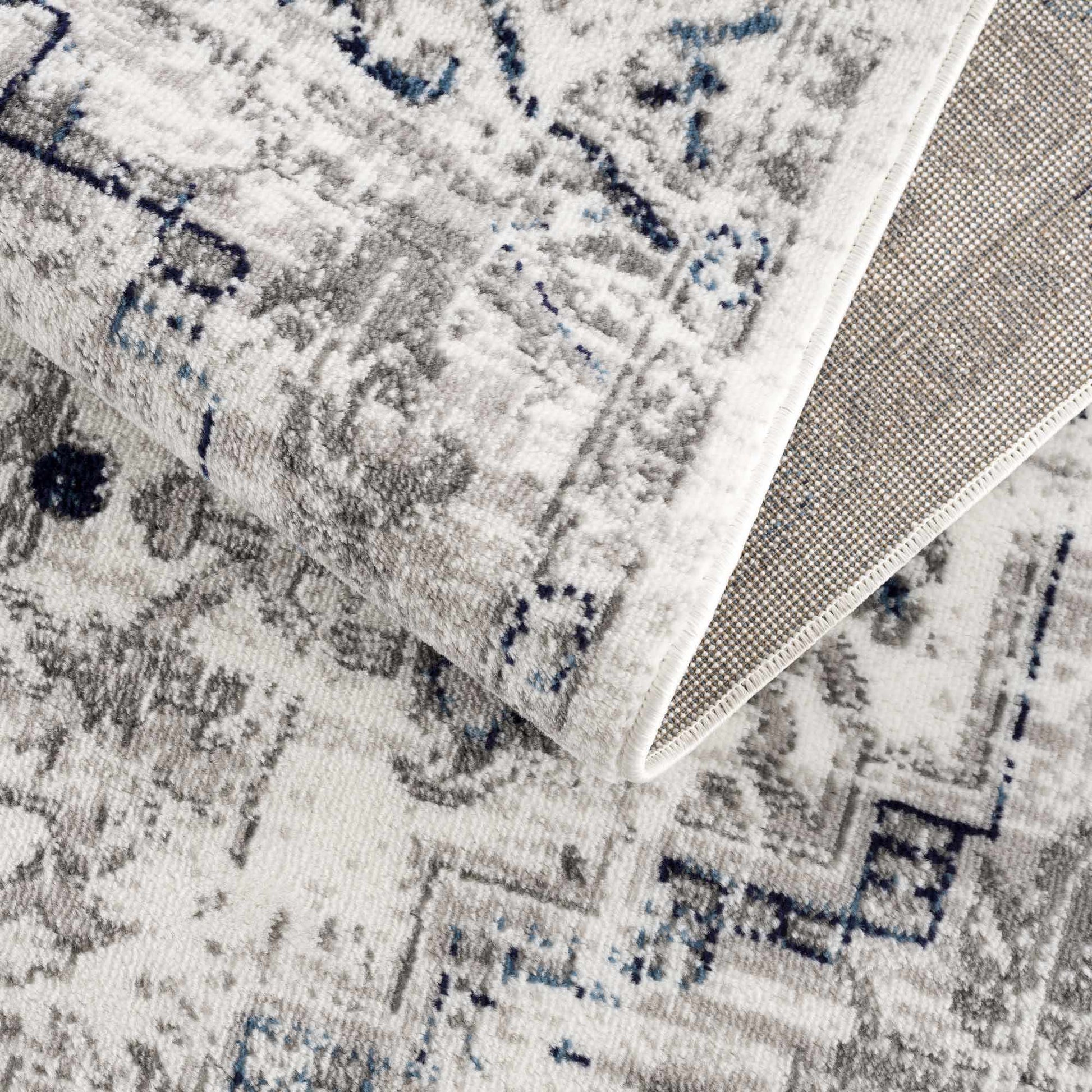 Buenaventura Cream & Navy Area Rug - - Rugs