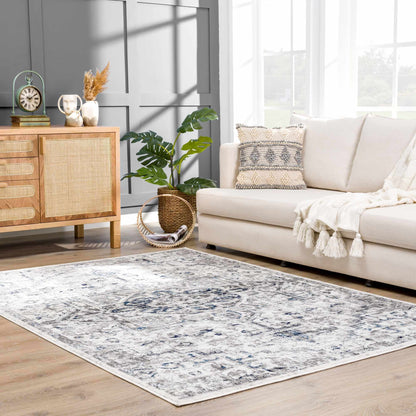 Buenaventura Cream & Navy Area Rug - - Rugs