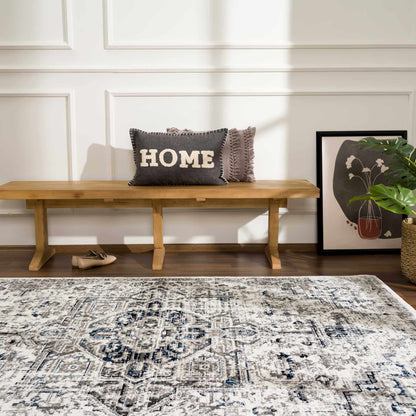 Buenaventura Cream & Navy Area Rug - - Rugs