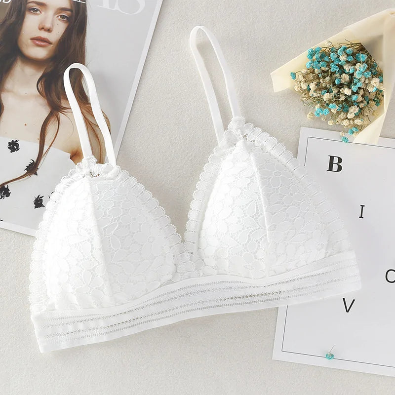 Deep V Lace Bra Wireless