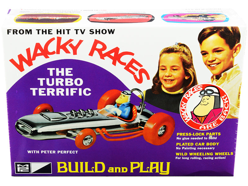 Skill 2 Snap Model Kit The Turbo Terrific with Peter Perfect Figurine "Wacky Races" (1968) TV Series 1/25 Scale Model by MPC - - Toys & Games
