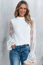 White Blouse with Contrast Lace Kia Day Design