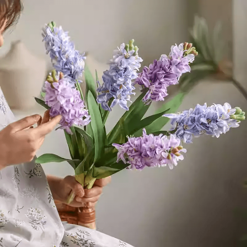 Spring Artificial Hyacinth Stem 16" Tall - -