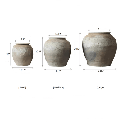 Round Earthenware Pot - Large -