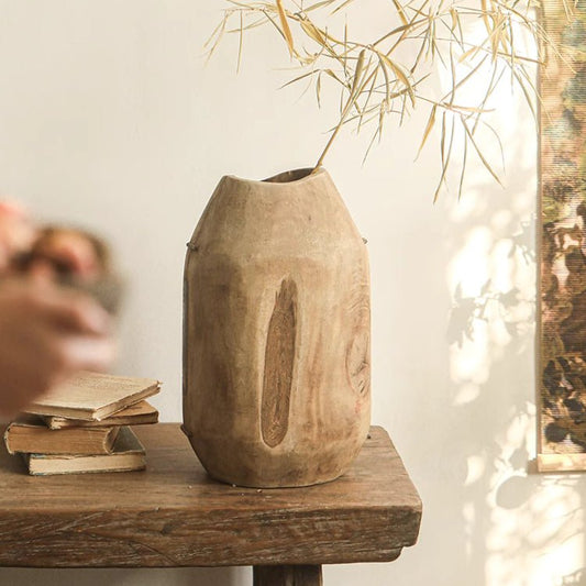 Homestead Solid Wood Decor Vase - - vase