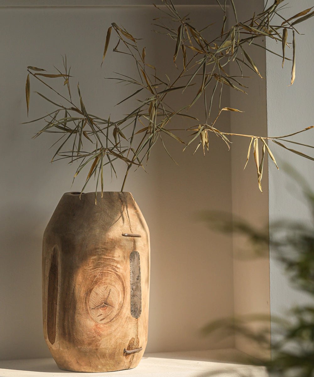 Homestead Solid Wood Décor Vase - -