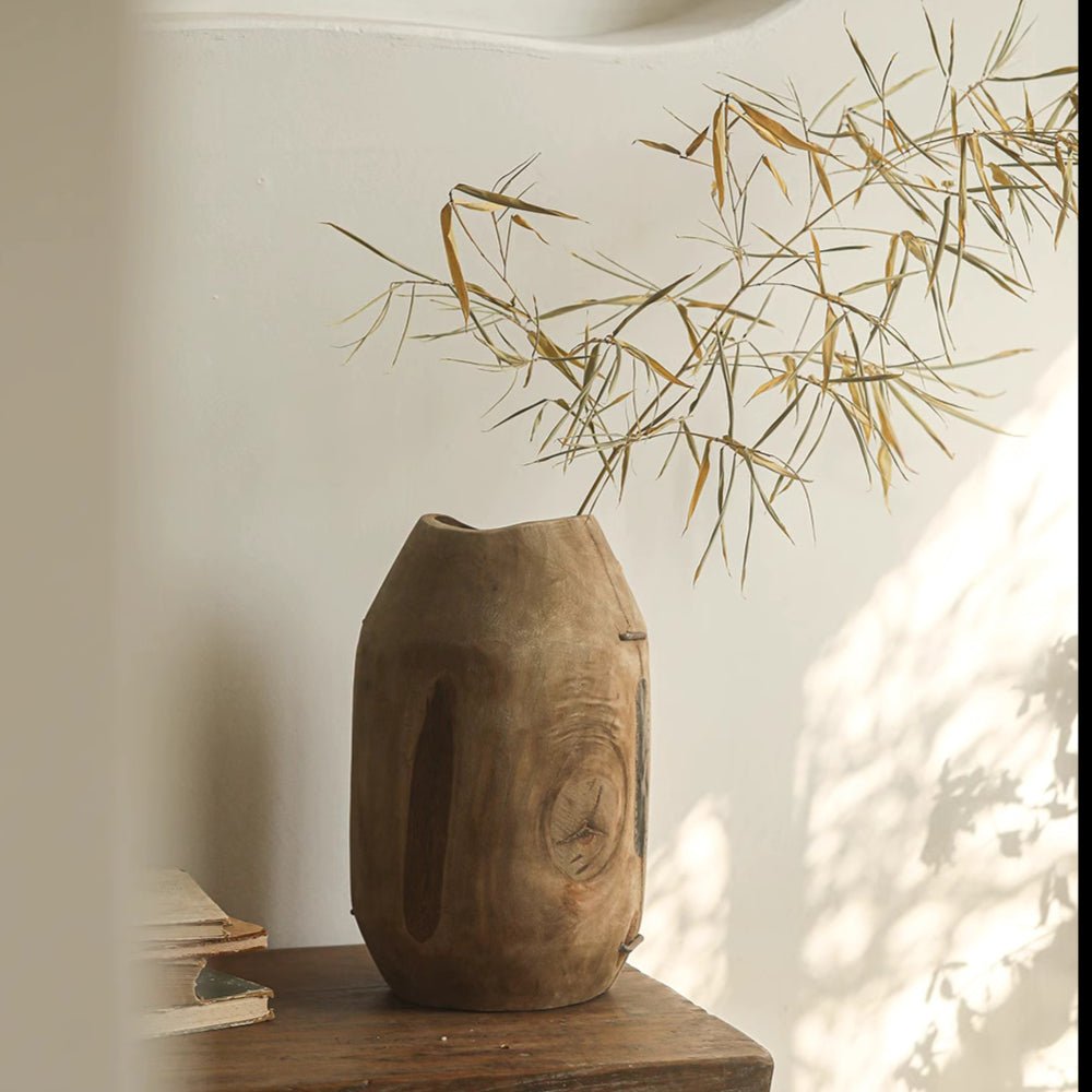Homestead Solid Wood Décor Vase - -