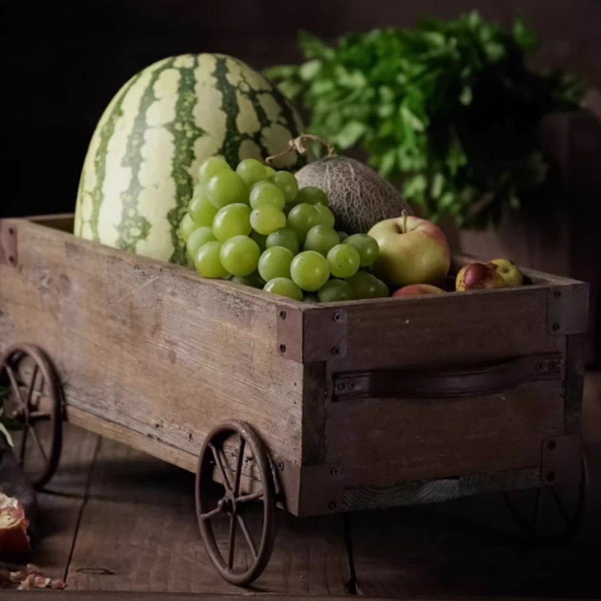 Wooden Wagon Planter Garden Flower Box - -
