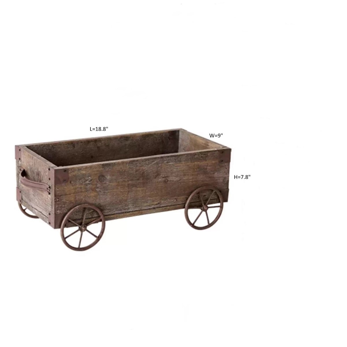 Wooden Wagon Planter Garden Flower Box - -