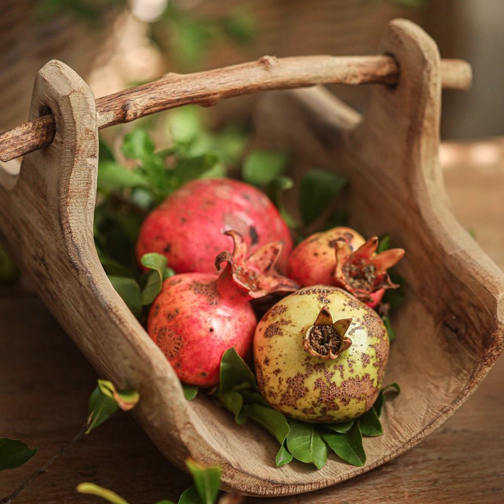 Rustic Wooden Basket Tray - -