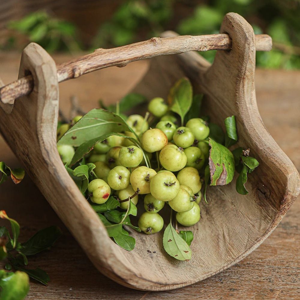 Rustic Wooden Basket Tray - -