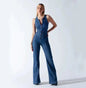 Heart-Shape Backless Denim Jumpsuit Kia Day Design