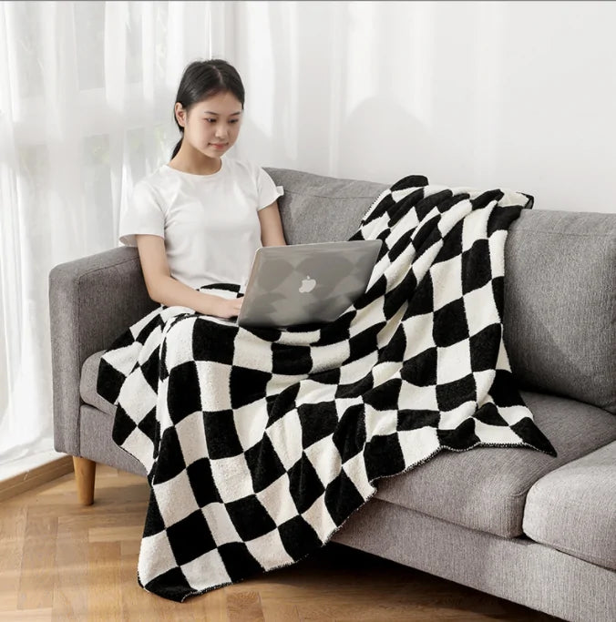 Checkerboard Plaid Blanket Fleece