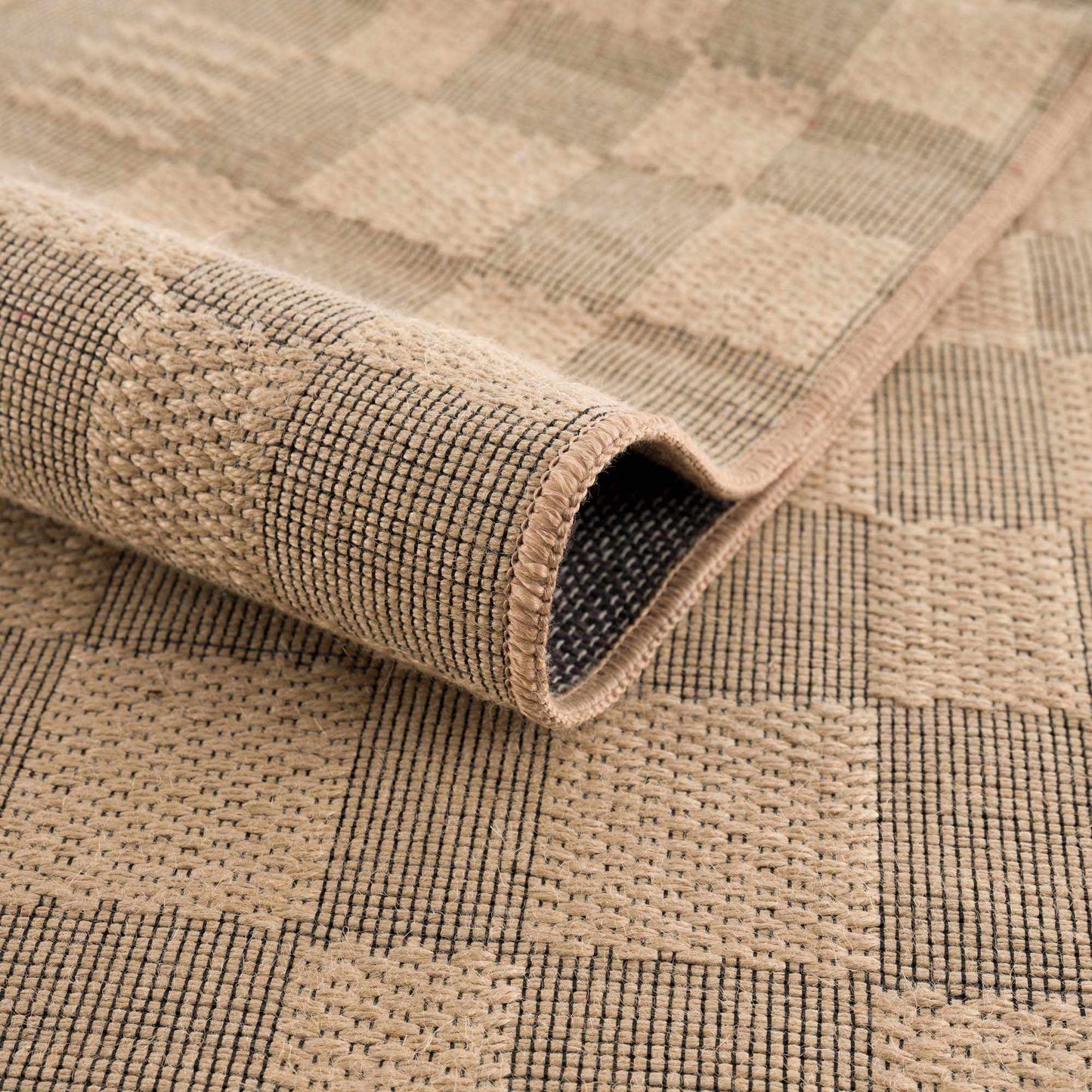 Nairi Checkered Washable Jute Rug - - Rugs