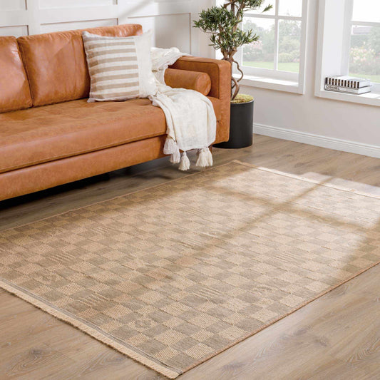 Nairi Checkered Washable Jute Rug - - Rugs