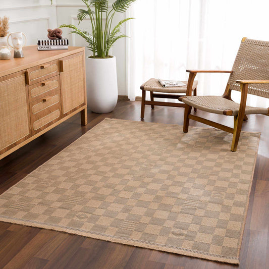 Nairi Checkered Washable Jute Rug - - Rugs